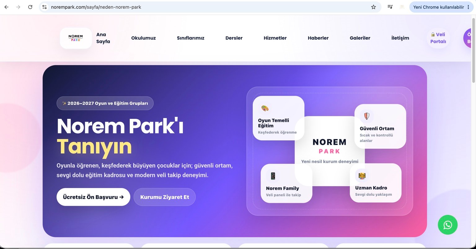 Norem Park'ı Tanıyın sayfası